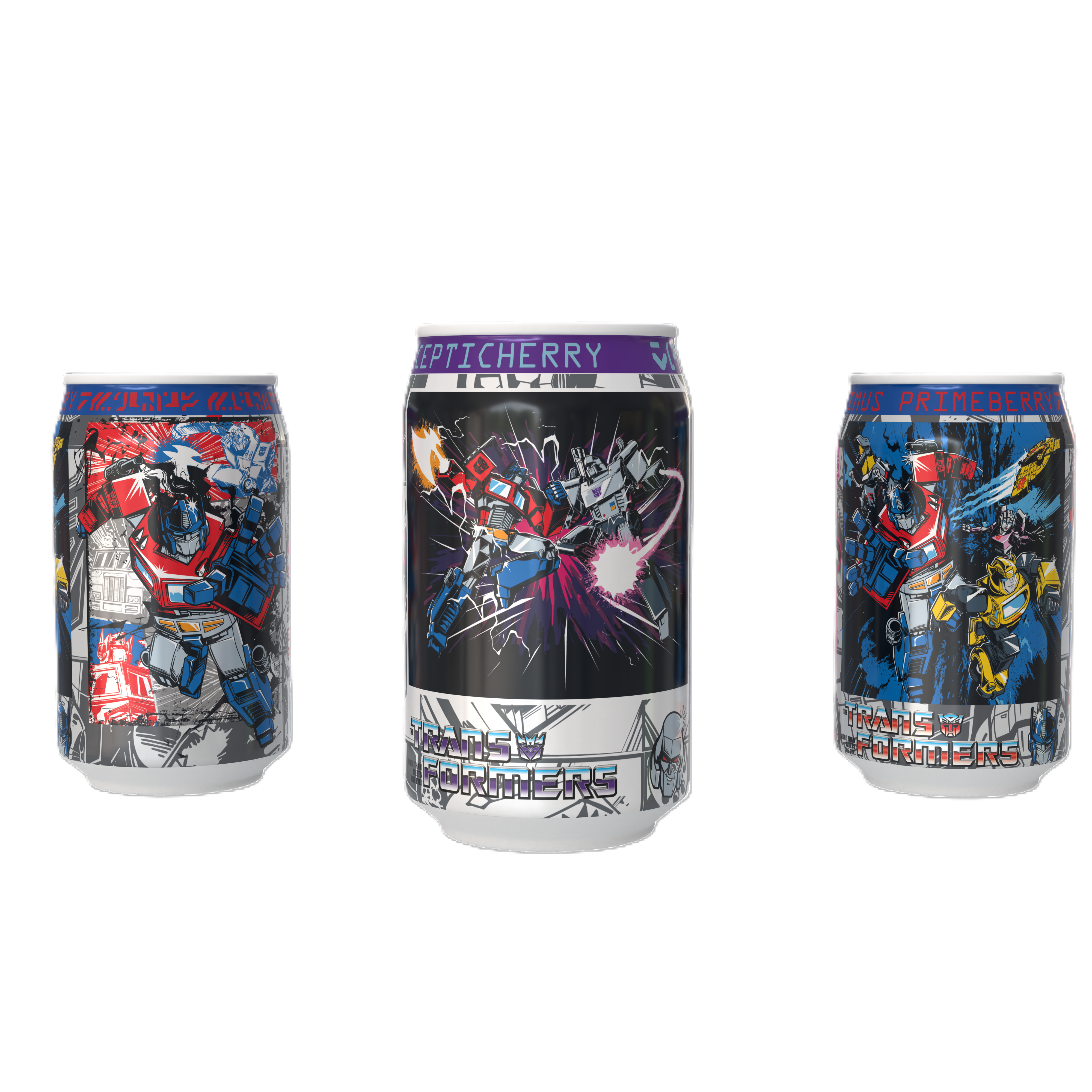 Kawaji – wholesale Soda/kolsyrad dryck – Kawaji Transformers Optimus Prime vs Megatron 3-burkarsset3