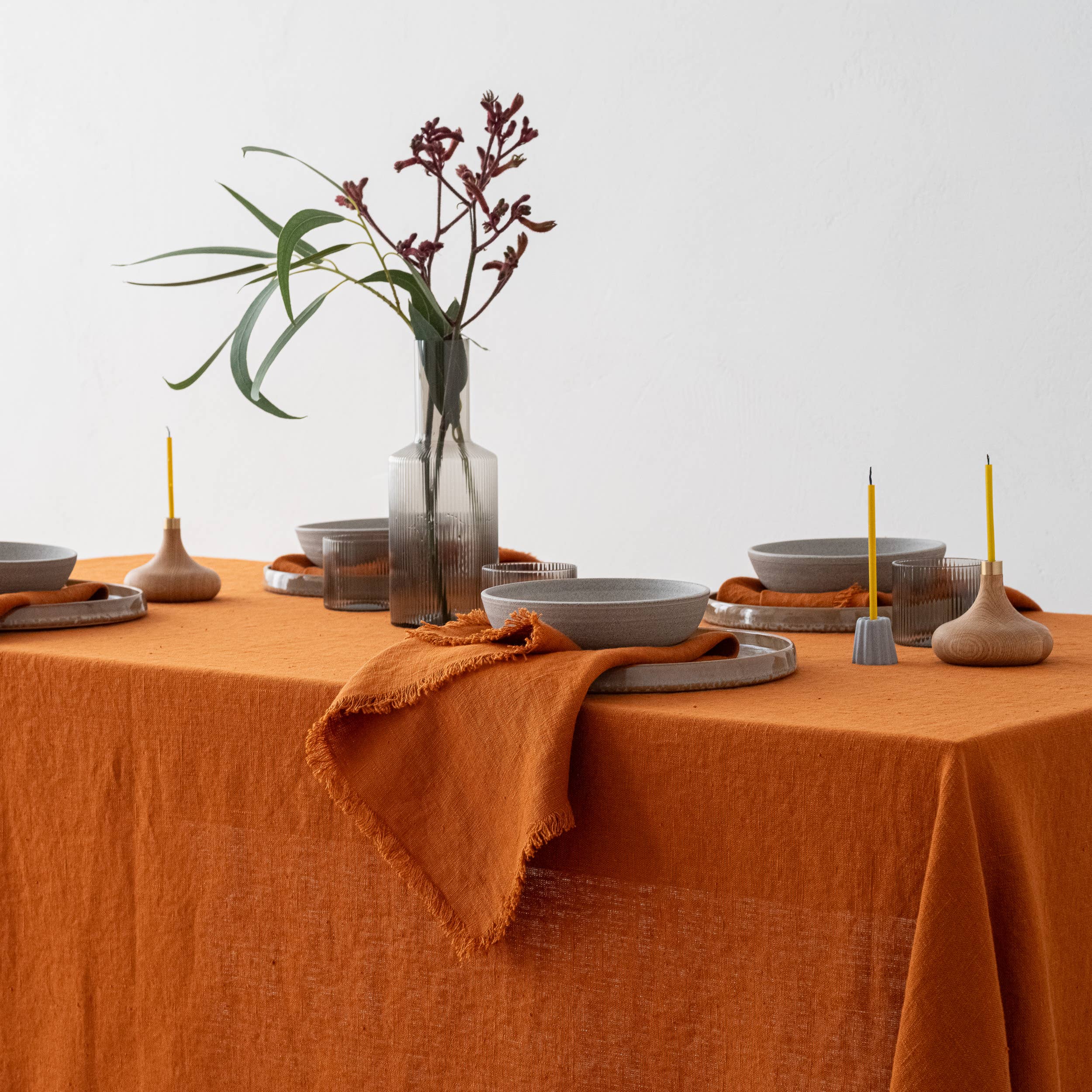 LinenMe - Vente Nappes - Nappe en lin Cinnamon Terra Fringe7