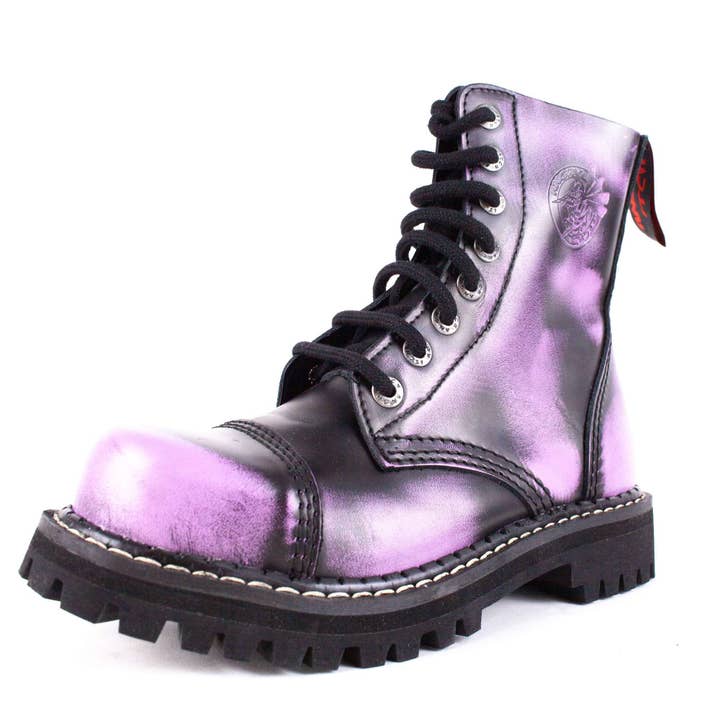 08-Hole - Botas de Couro Violeta Rub-Off por atacado de Angry Itch - Premium Boots