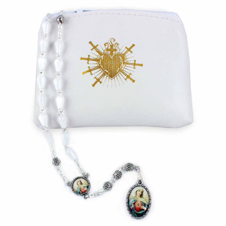 Seven Sorrows of Mary Rosary Chaplet Glass Pearl Beads for wholesale by RM Trading