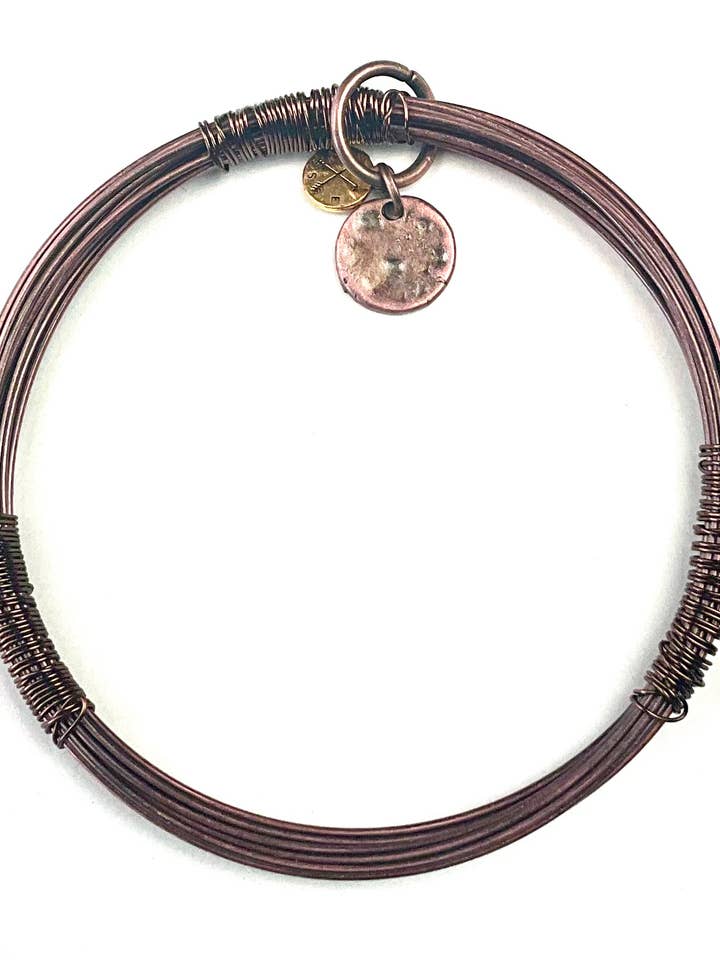 BR-Bundled Wires Bangle Bracelet in Antique Copper for wholesale by Lost & Found Trading