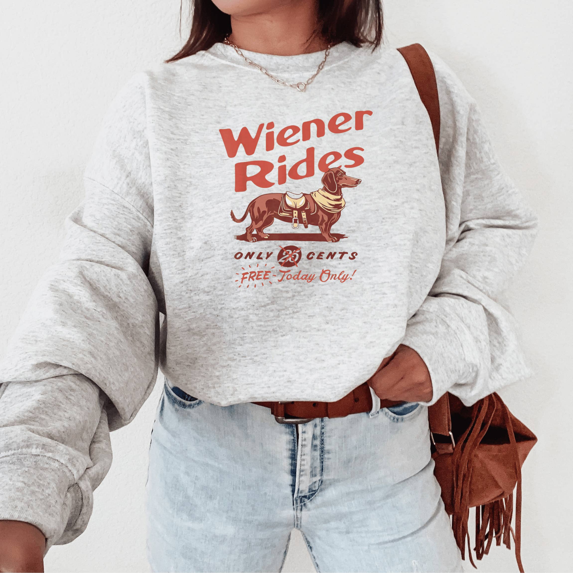 H+P Wholesale - Wholesale Graphic Sweatshirt - Women's - Weiner Rides Ash Graphic Sweatshirt