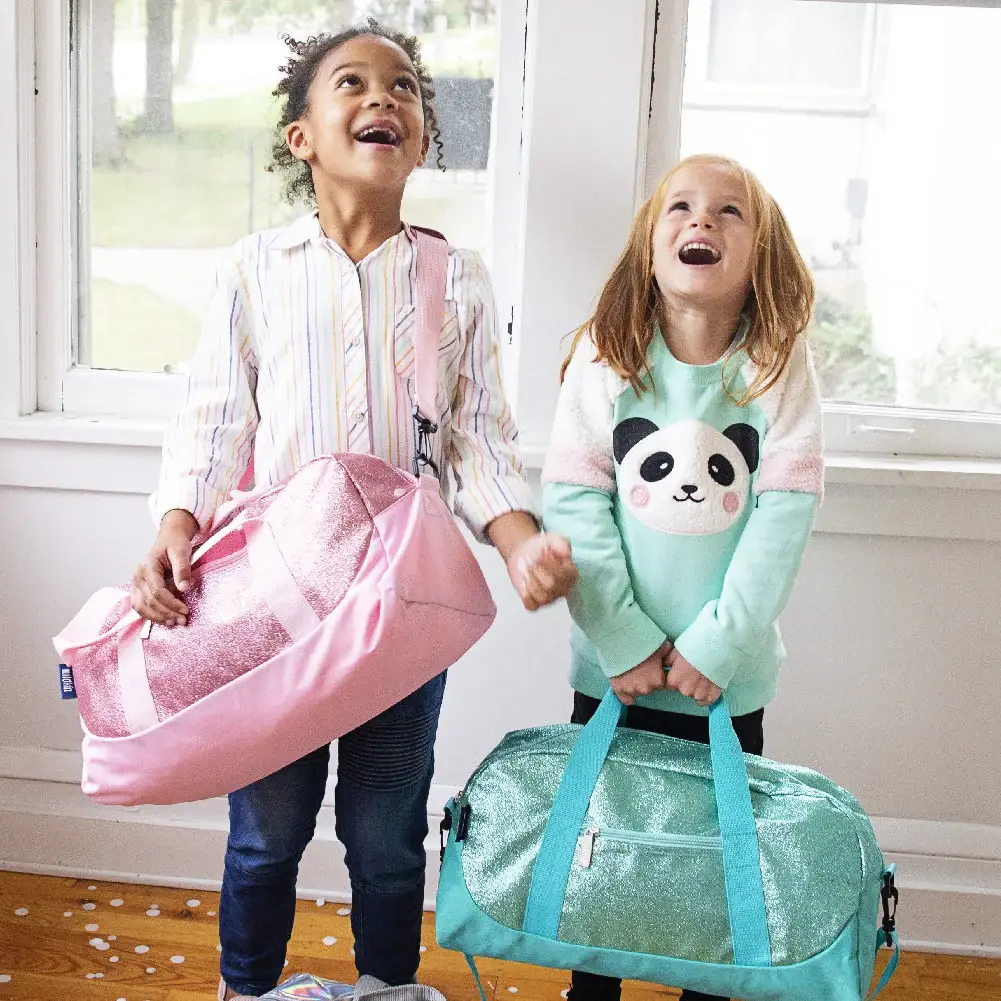 Wildkin - Wholesale Weekender Bag - Kids - Pink Glitter Overnighter Duffel Bag7