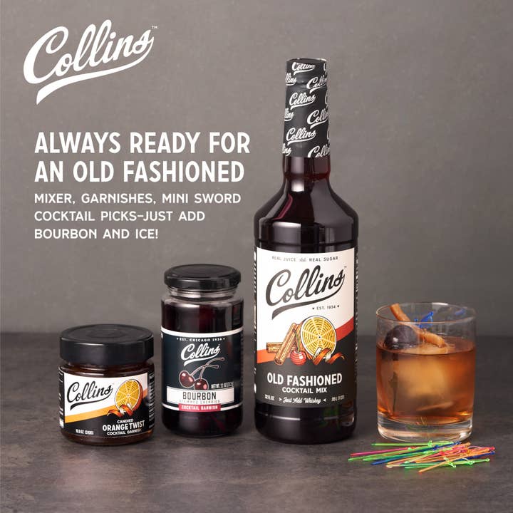 Collins - Wholesale DIY Beer/Alcohol Kit - All-in-1 Old Fashioned Whiskey Cocktail Kit - Set of 4