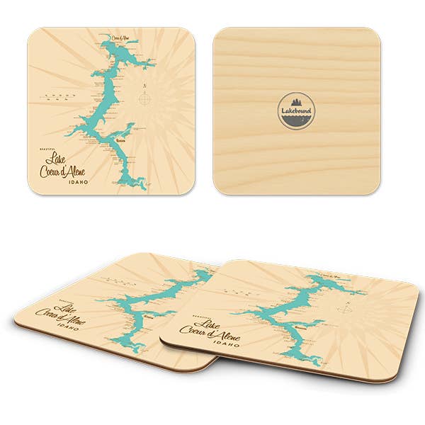 Trays4Us - Wholesale Serving Tray - Lake Coeur D'Alene Idaho ID Birchwood Tray by Lakebound
