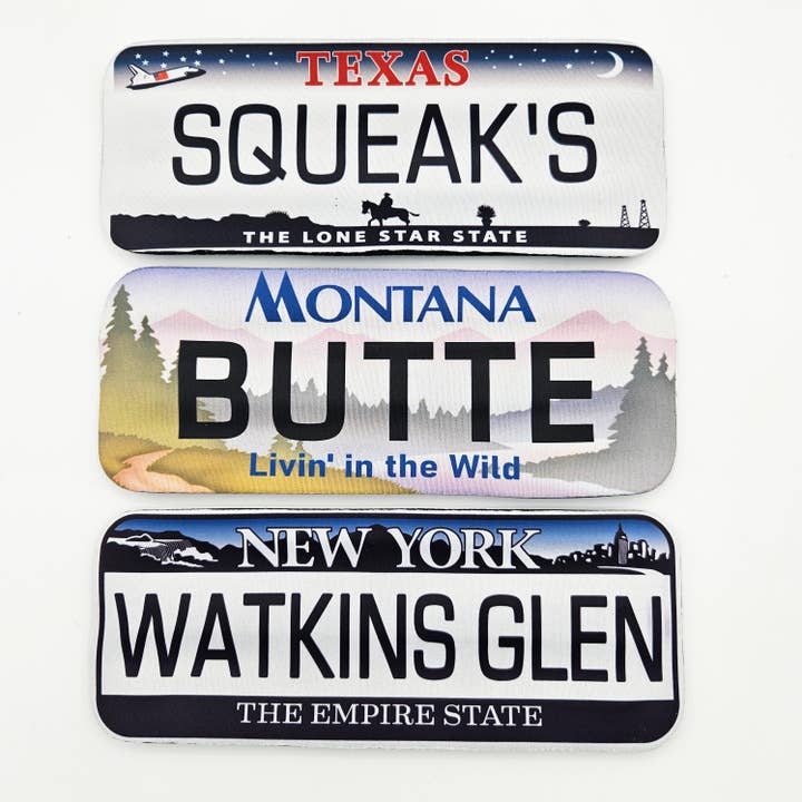 Made and Assembled - Wholesale Drink Huggers & Koozies - Slap Koozies - License Plate Designs2