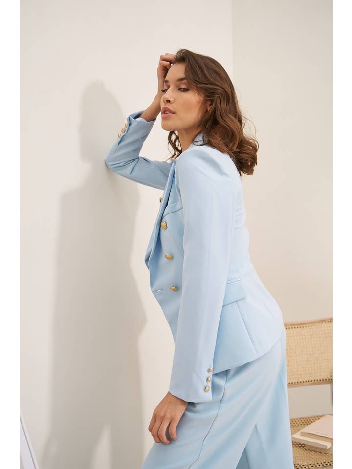 Attentif Paris – Großhandel Blazer – Damen – Attentif Paris zeitloser taillierter Blazer mit doppelreihigem Goldknopfmuster64