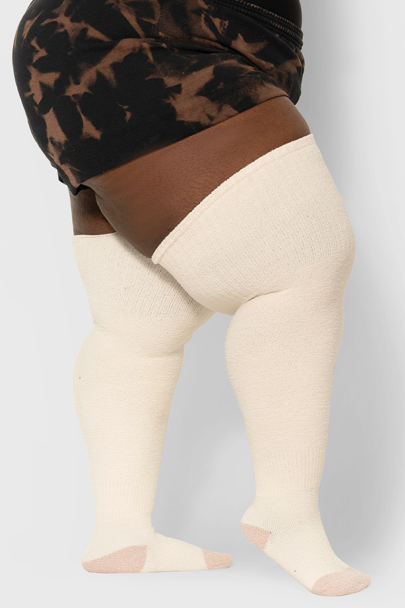 THUNDA THIGHS - Wholesale Socks - Women's - Plus Size Thunda Cozy - Bone2