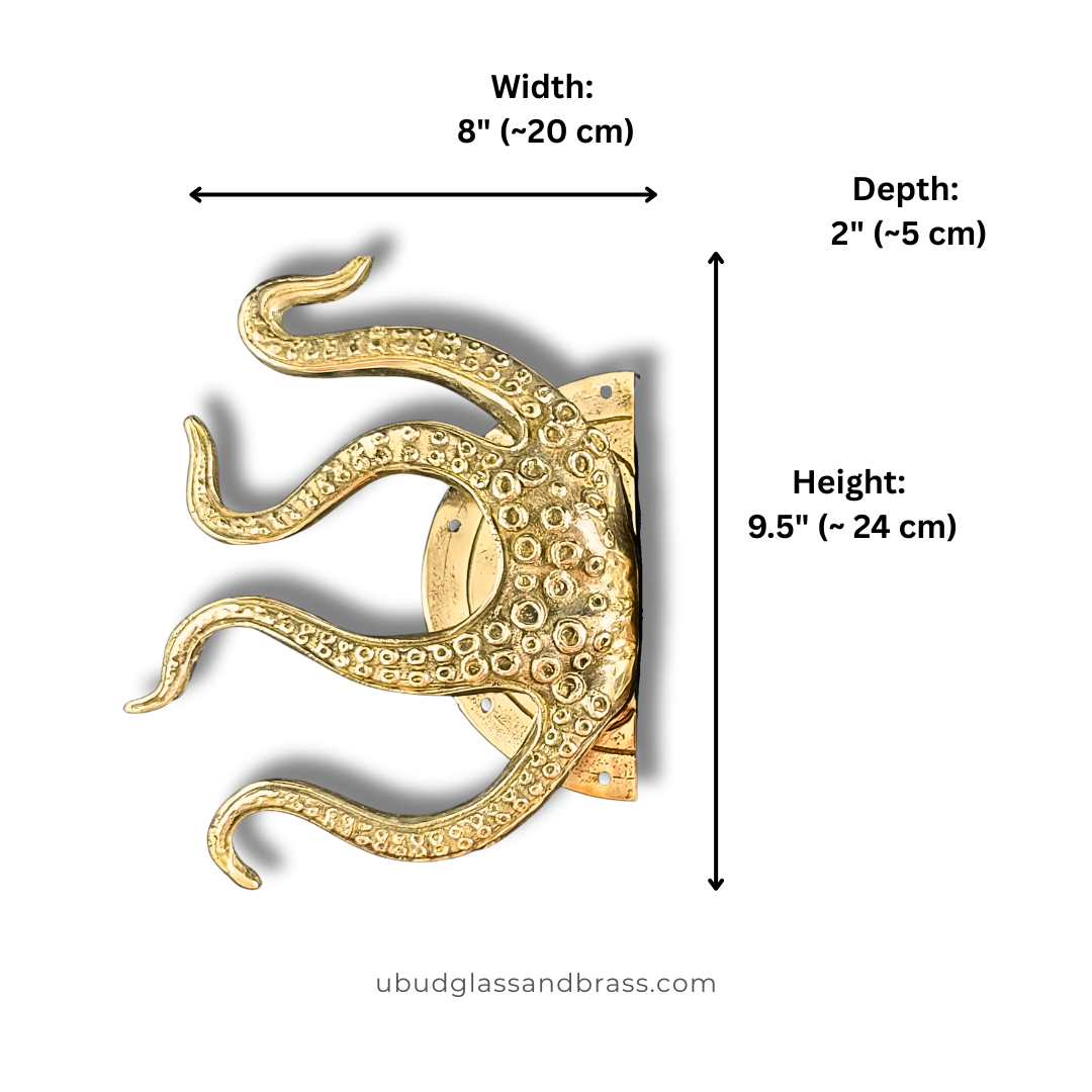 Ubud Glass – wholesale Knob/pull – Brass Octopus Door Handle – Solid Brass Entry Door Pull (Left or Right)23