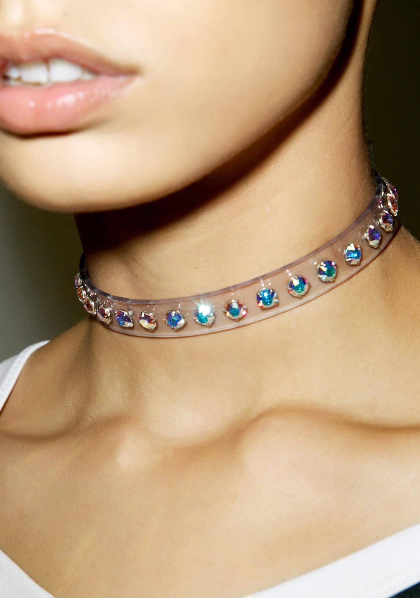 Funk Plus - Wholesale Choker/Collar - CK247CLR RHINESTONE CLEAR  CHOKER9