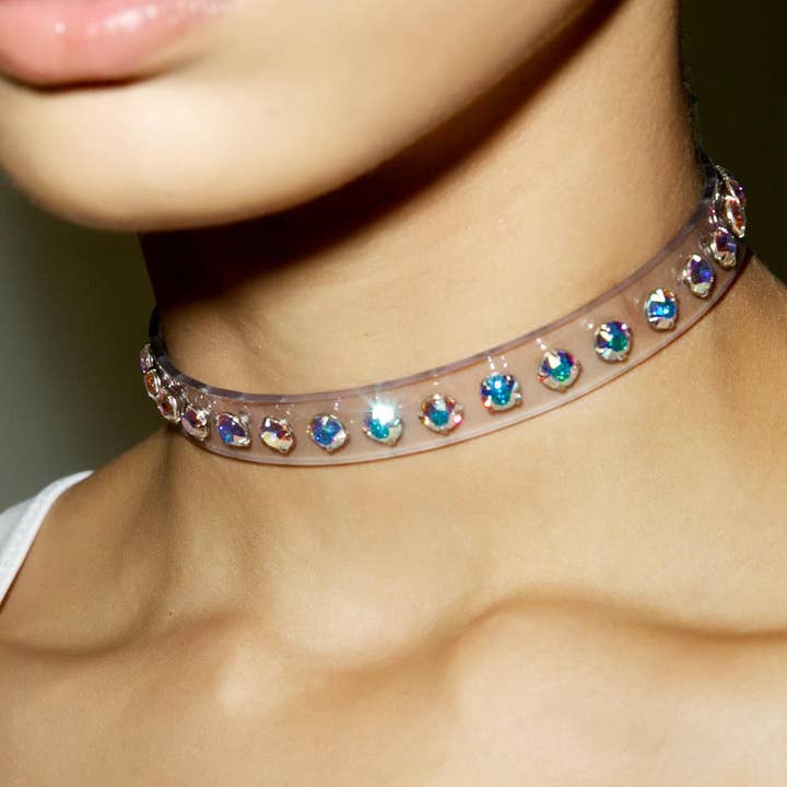 Funk Plus - Wholesale Choker/Collar - CK247CLR RHINESTONE CLEAR CHOKER9