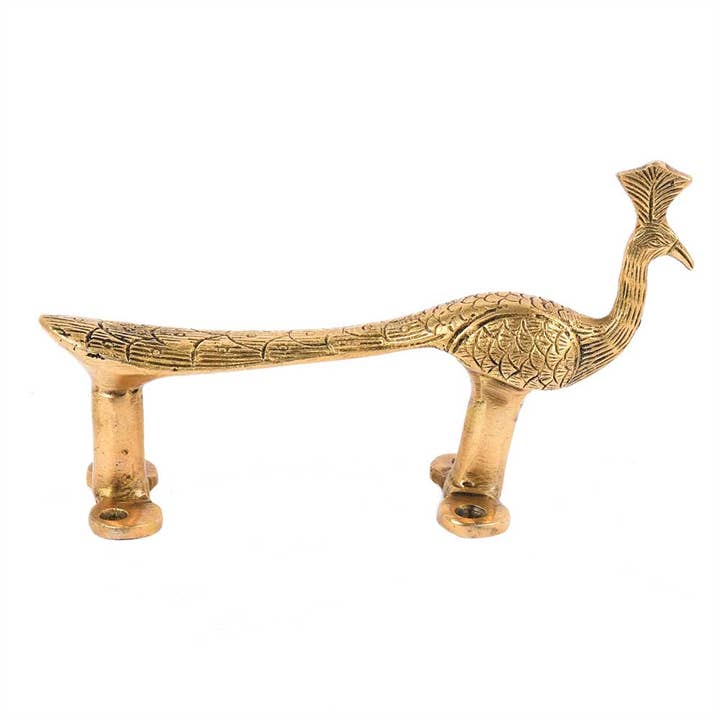 12-delars mässing påfågel kökslådsbeslag (guld) för wholesale av Daana Paani LLC