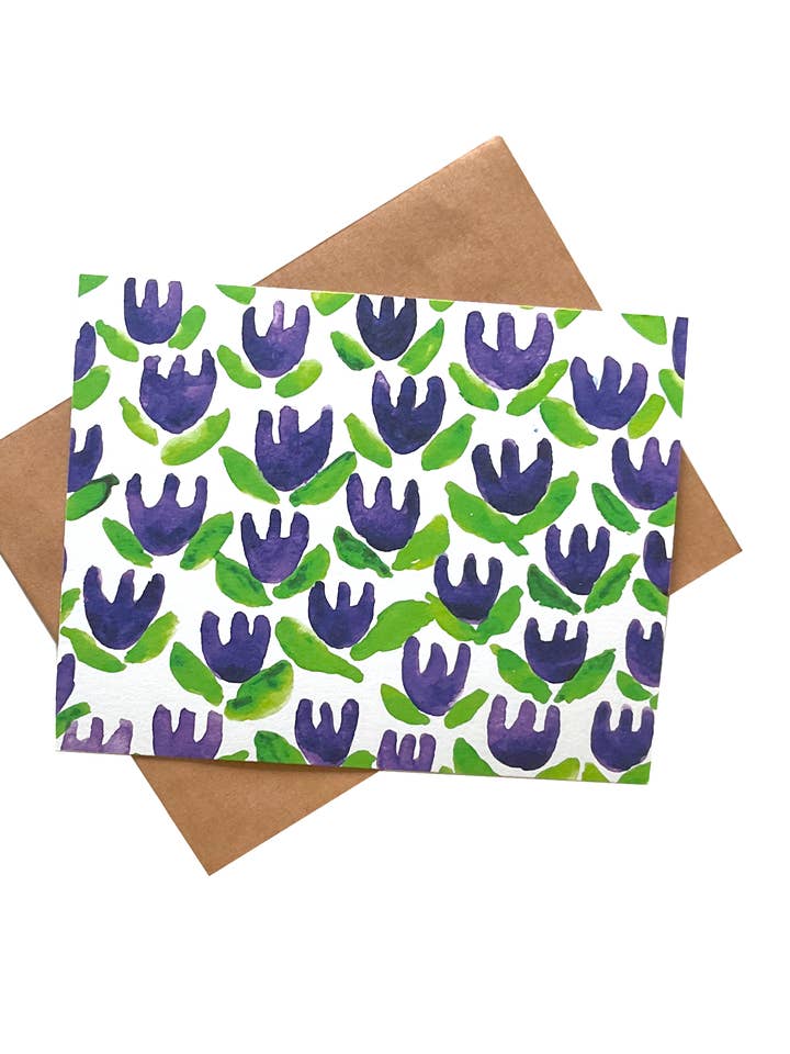 Note Cards -Purple flowers (Set of 8) for wholesale by LadooLadoo