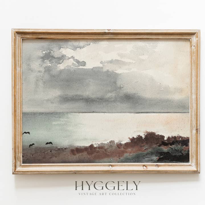 Vintage Watercolor Landscape Painting | Coastal Art L229 for wholesale by Hyggely US