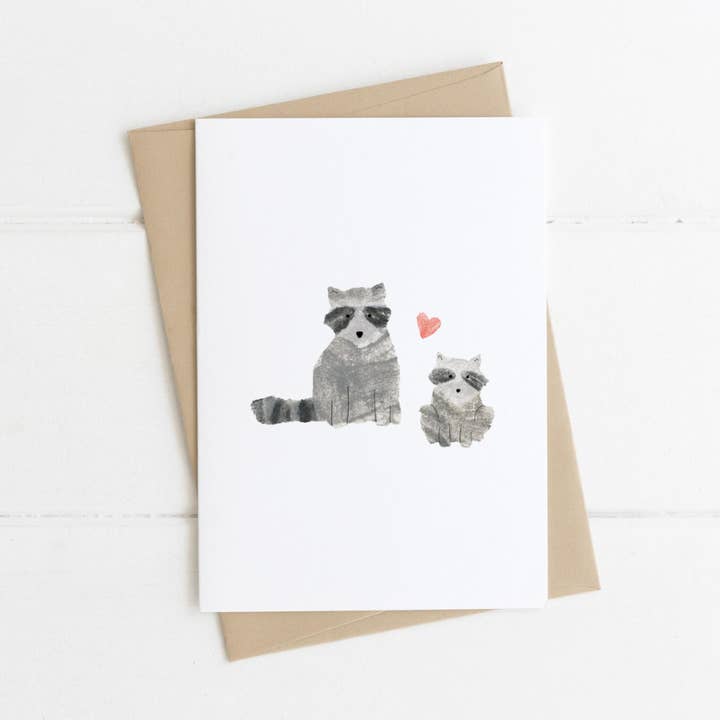 Raccoon | Baby Card | Baby Animals | Social Impact Product for wholesale by Made by a Potato