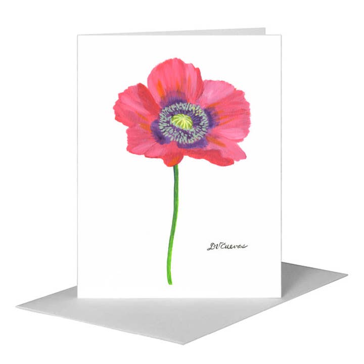Poppy Cool Hue, Greeting Card (#7774A) for wholesale by Printed Canvas
