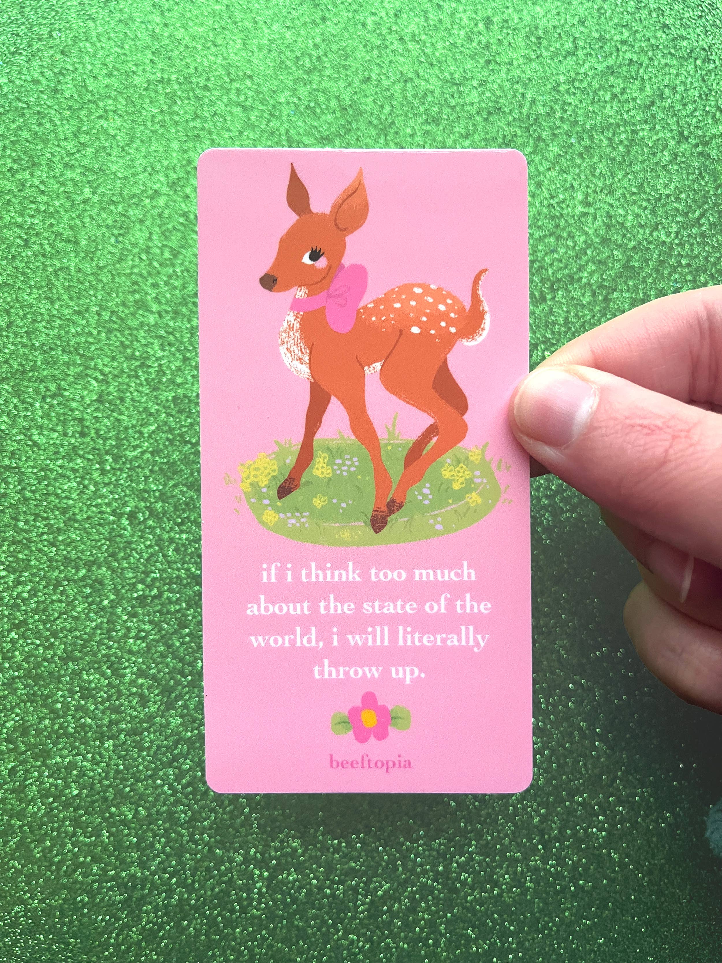 Beeftopia - Vente Autocollant - Autocollant en vinyle étanche de 3 pouces "The State of the World"2