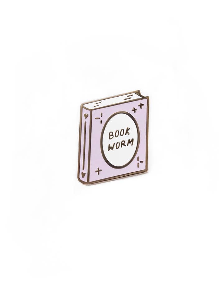 Bookworm Enamel Pin for wholesale by Desk of Sandra