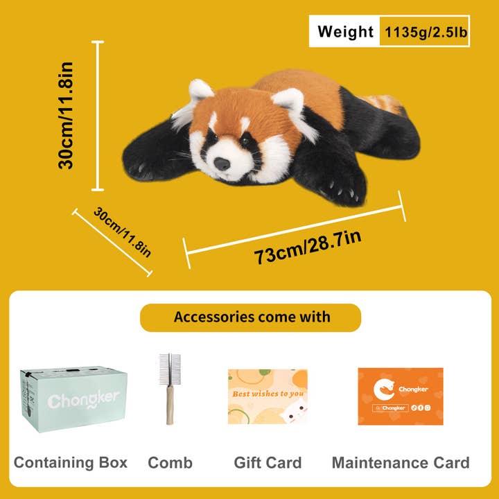 Chongker - Wholesale Stuffed/Plush Toy - Kids & Baby - Red Panda Weighted Plush – Snuggle Toy for Stress Relief1