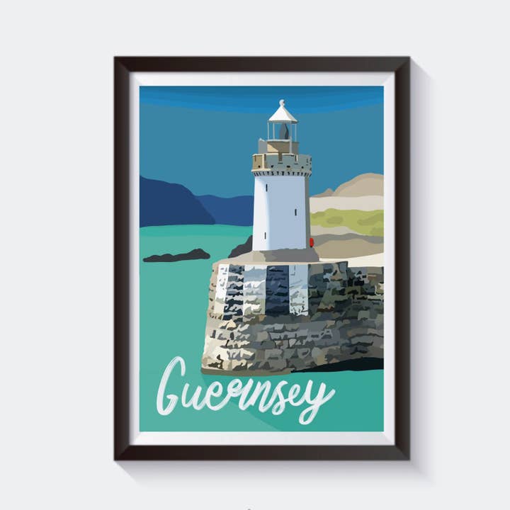 Guernsey, Kanaløerne Travel Artwork Print - 6 Størrelser for engroshandel hos 2 Sisters