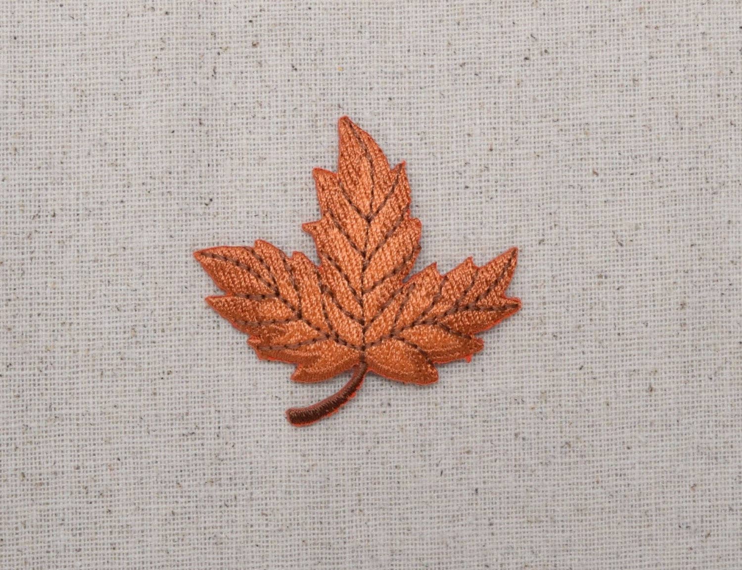 Wholesale Applique - Wholesale Patch - Tree Leaf - Fall - Leaves - Burnt Orange - Embroidered Patch - Iron on Applique - 695564A0