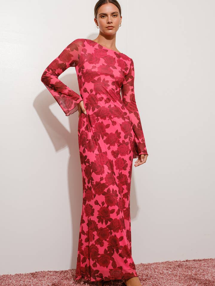 HOLLAND FLORALES MAXIKLEID MIT GLOCKENÄRMELN für den Großhandel von Pretty Garbage