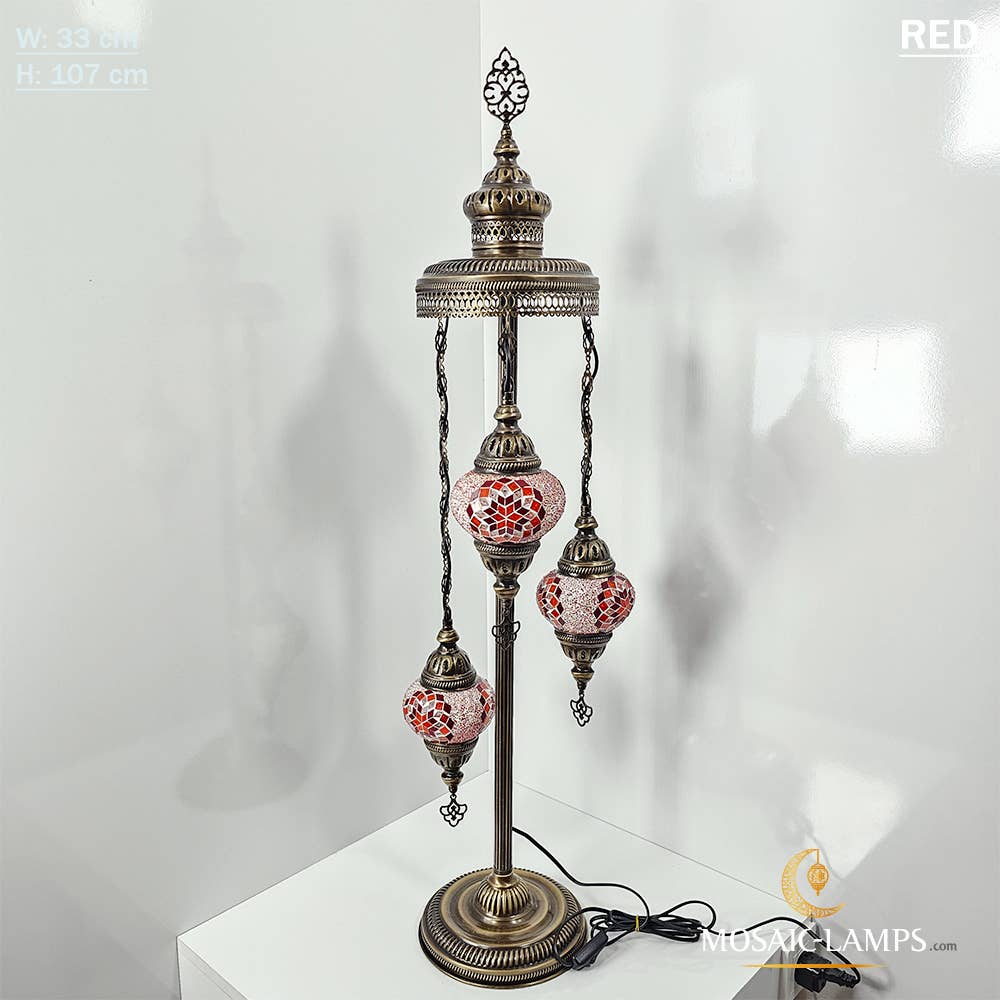 Mosaic Lamps - Wholesale Floor Lamp - 3 Globe Medium Ball Floor Lamps, Turkish Moroccan Ottoman23