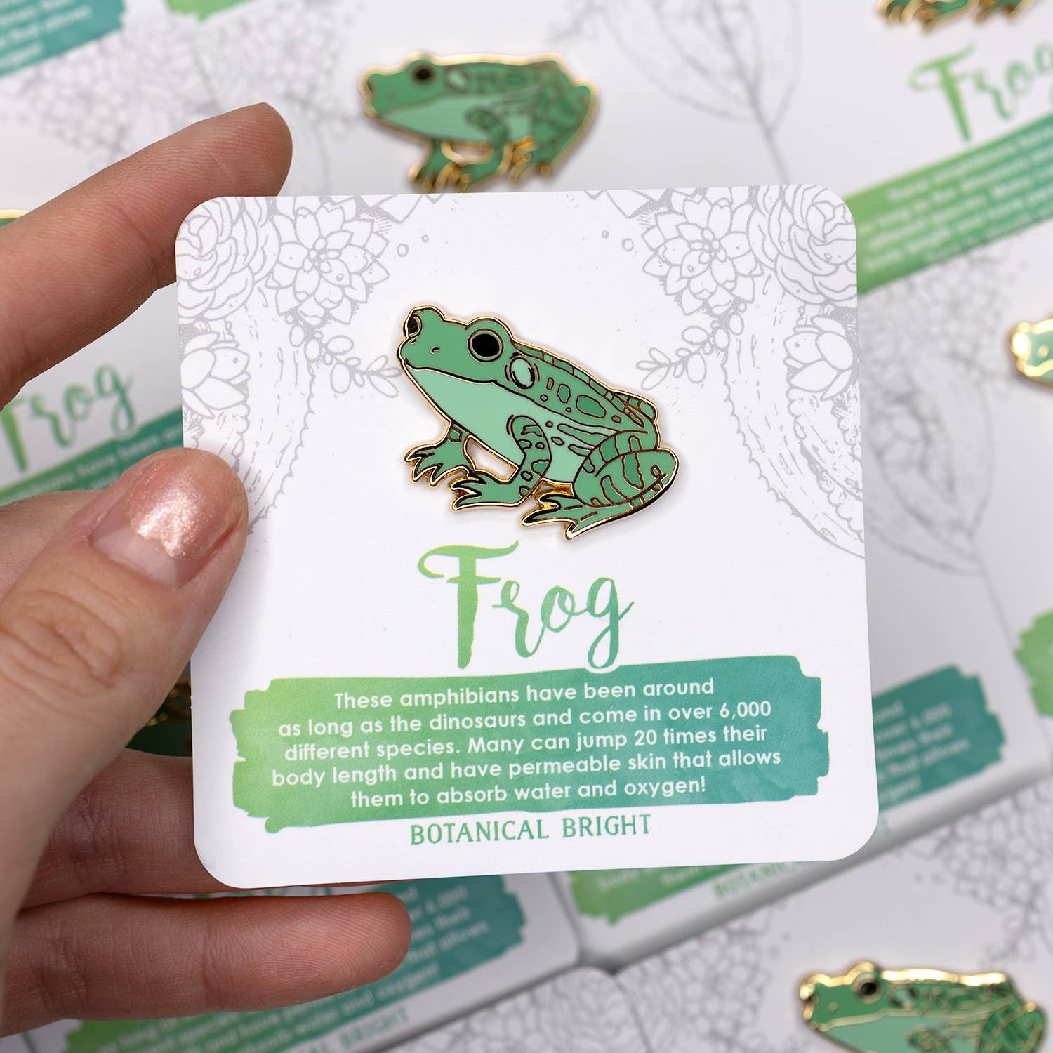 Botanical Bright - Wholesale Lapel Pin/Button - Garden Frog Enamel Pin1