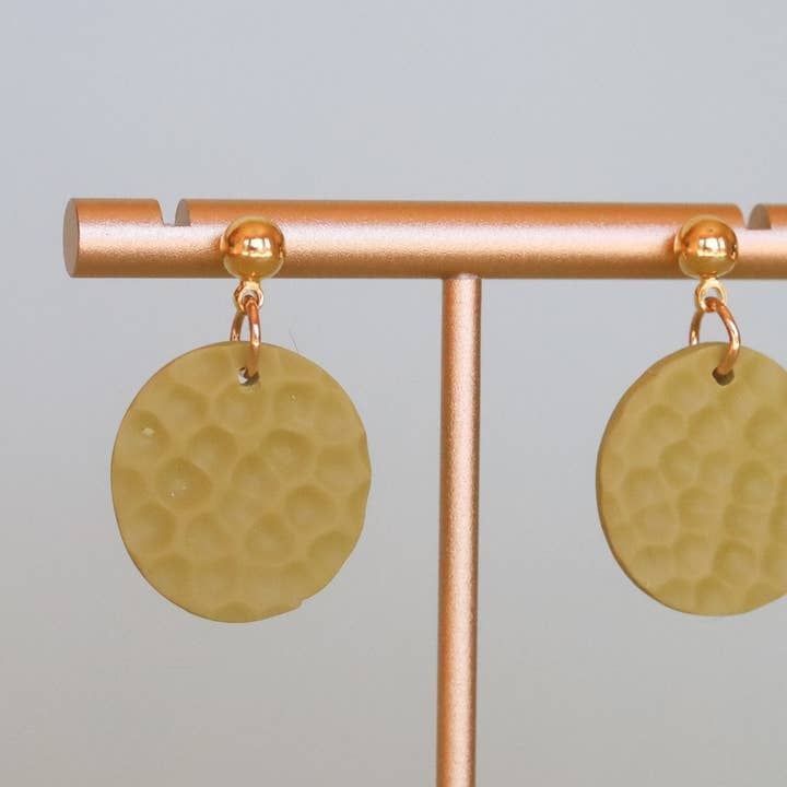 Rainbow's Clay - Wholesale Dangle Earrings - Hammered Circle1