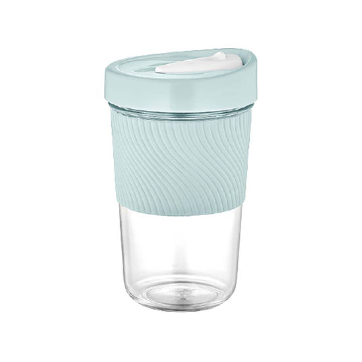 Hakan – wholesale Drinking glass/cup – Juice Bottle with Sleeve, Glass Cup with Lid, 20.5 oz4