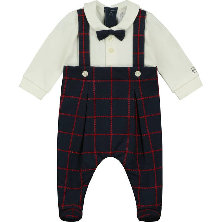Emile Et Rose - Wholesale Jumpsuit - Baby - Elmo Navy Mock Dungaree Babygrow