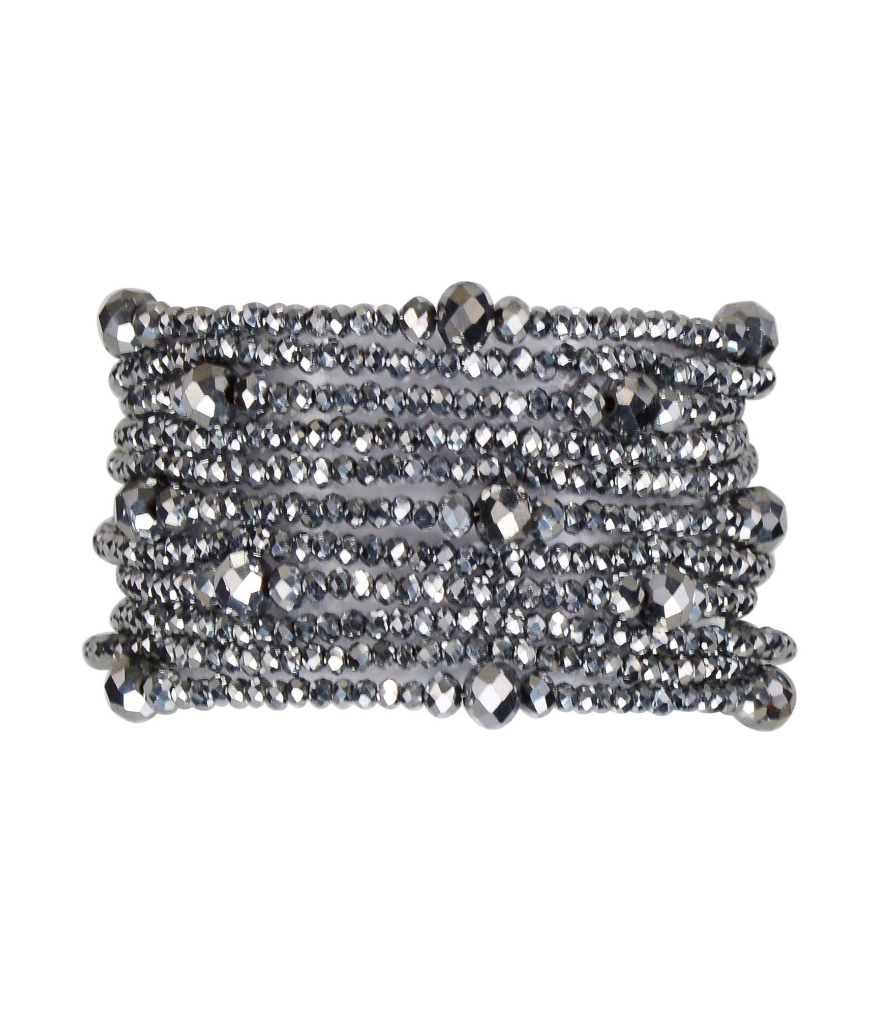 MILLIANNA - Wholesale Cuff Bracelet - Monica 1" Hand Beaded Cut Crystal Cuff Bracelet5