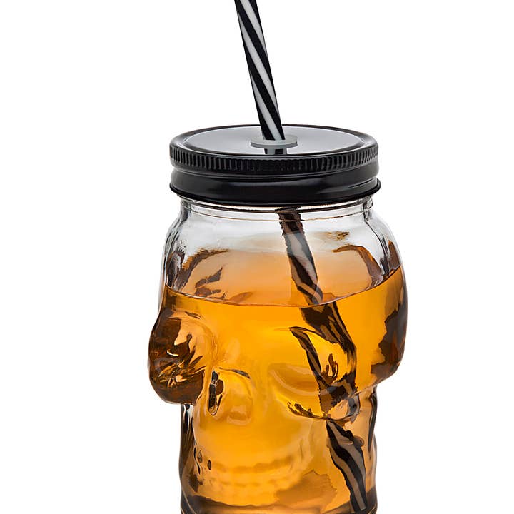 Godinger - Wholesale Drinking glass/cup - Skull One Piece Sippy Cup 16oz - Halloween Decor0