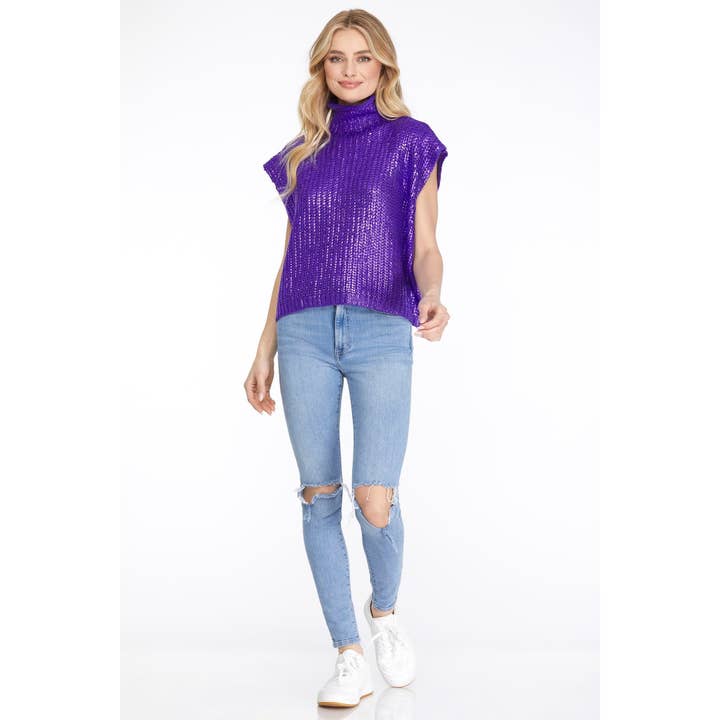 BNS - Wholesale Knit Top - Women's - Metallic Foil Short Sleeve Sweater Top23