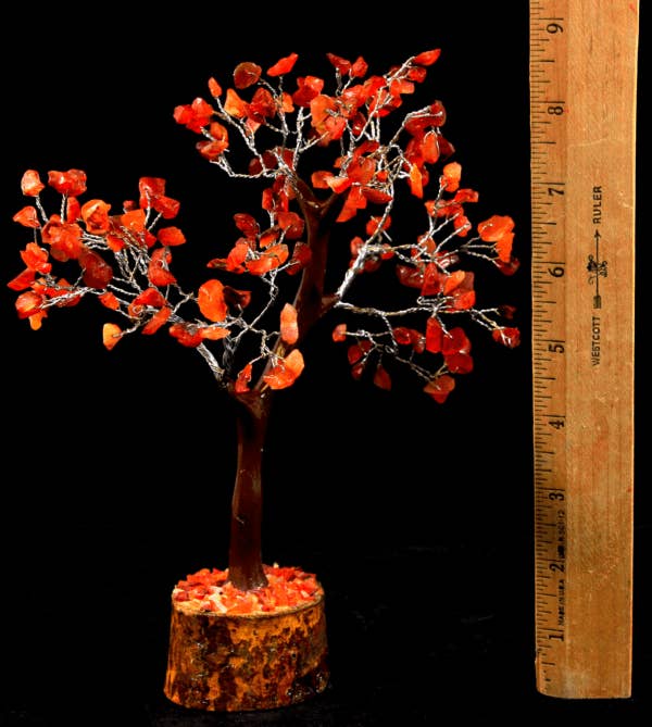 Cold River Mining - Wholesale Decorative Tabletop Object - Red Carnelian 160 Chip Gemstone Tree- Single Tree