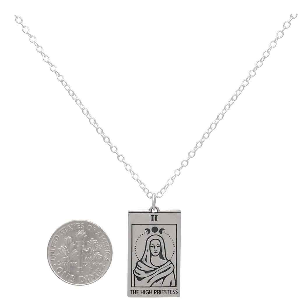 Nina Designs - Wholesale Pendant/Charm Necklace - Sterling Silver High Priestess Tarot Card Necklace2