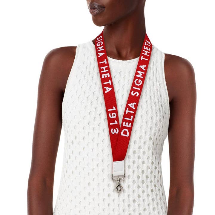 DST Red Canvas Lanyard ID Badge Clip Women for wholesale by PinktownUSA