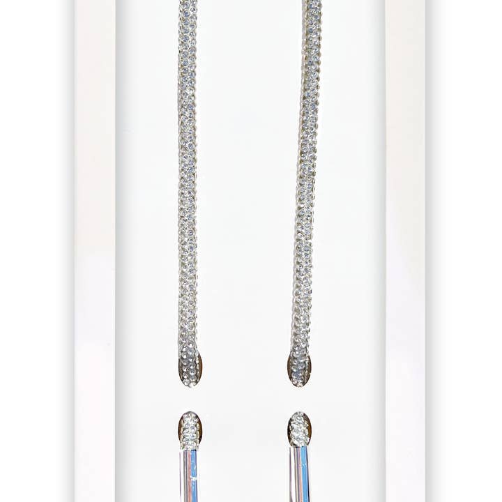 The Shoelace Brand - Wholesale Shoelaces - Unisex - Luxury Silver – Bestseller Rhinestone Shoelaces with Silver0