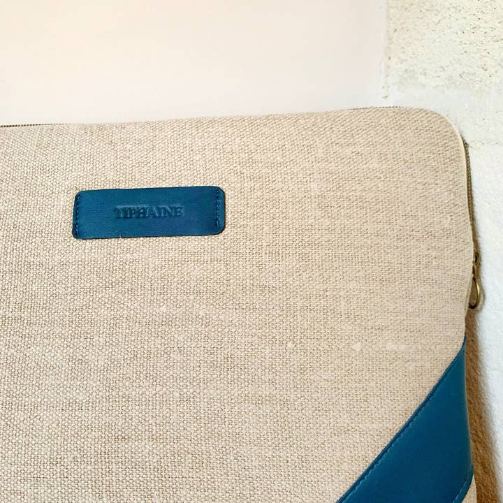 15 inch laptoptas - natuurlijke hennep en leer om uit te kiezen voor wholesale door Fossette