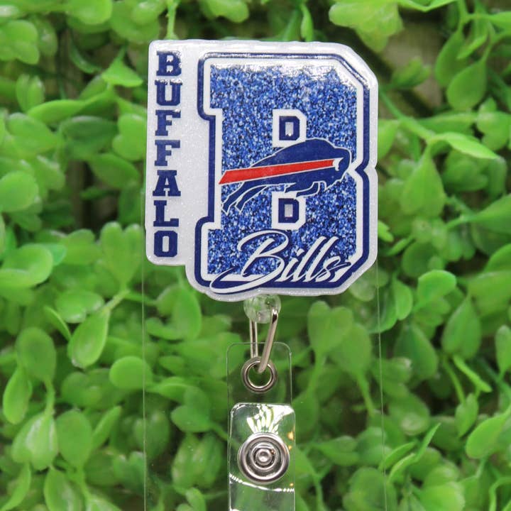 Porta credenciales/retractor de identificación del equipo de fútbol americano Buffalo Bills para venta al por mayor de Hylidae Boutique