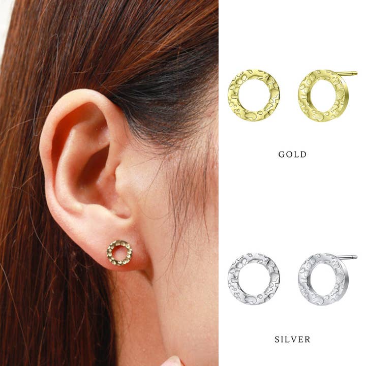 Rylee cirkel oorbel, gouden oorbel, cirkel oorbellen voor wholesale door Melange Blanc