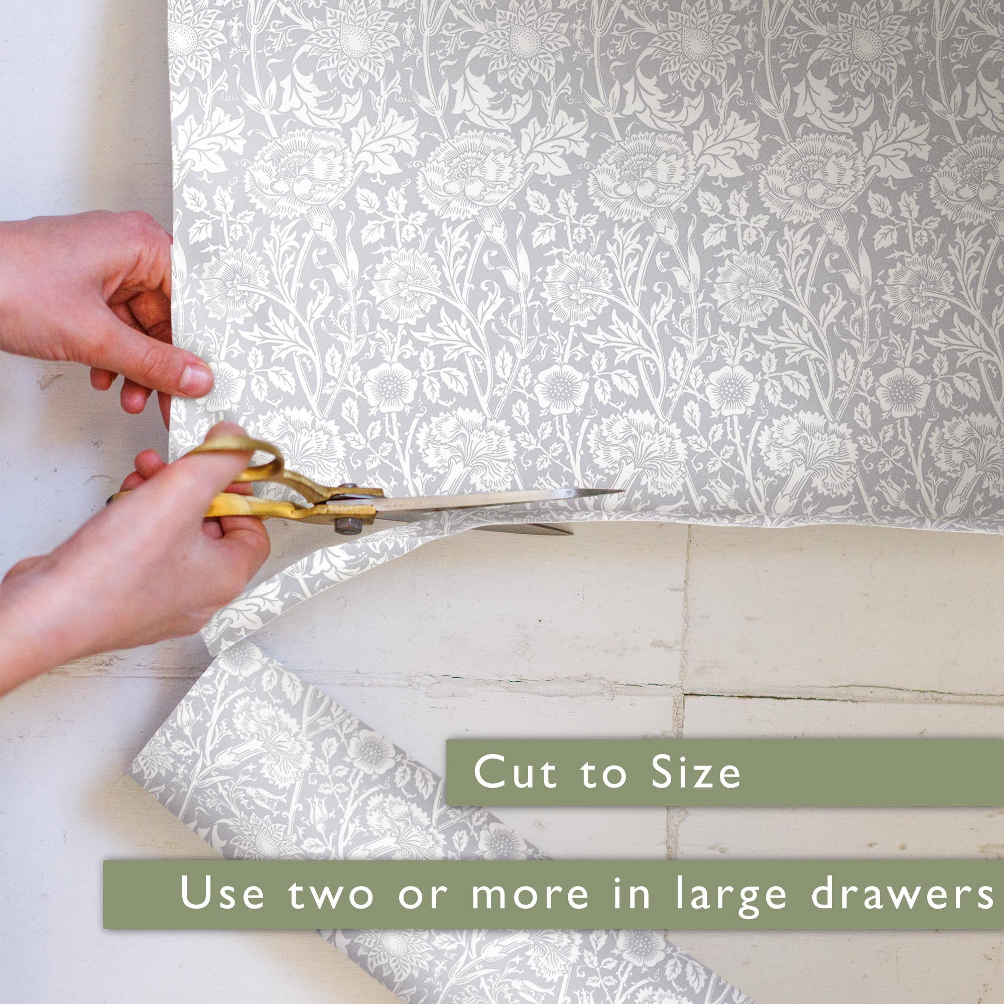 The Master Herbalist - Wholesale Drawer Liner - LILY OF THE VALLEY fragrance SCENTED Drawer Liners in GREY William Morris Design5