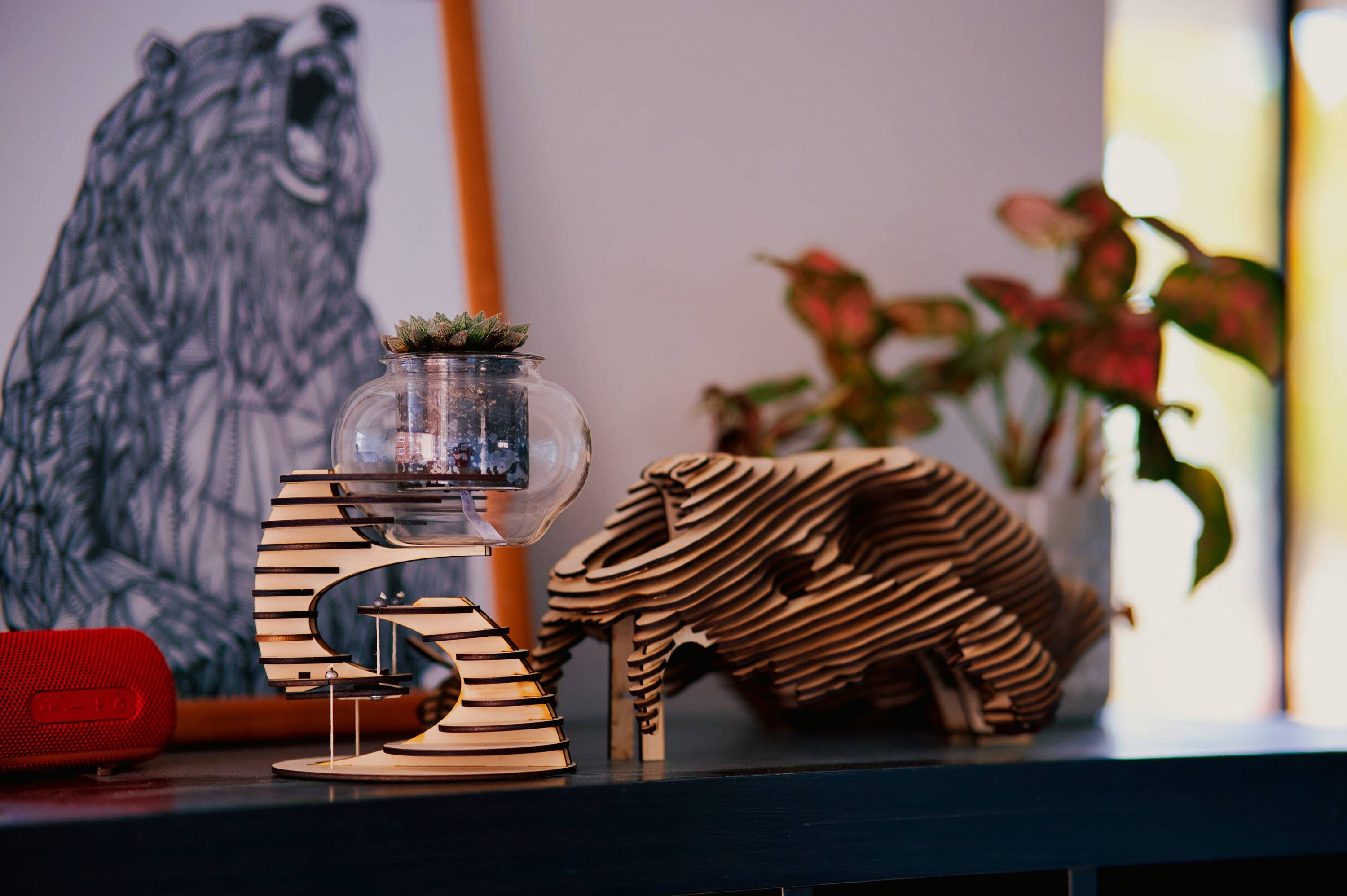 Polygon Jungle – Großhandel Bastelset – Plant-A-Float - Schwimmender Pflanzenständer aus Holz Bastelset2