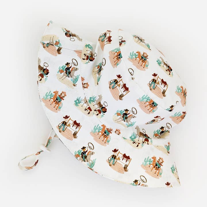 Cowpoke Western Baby & Toddler Bucket Hat UPF 50+ for wholesale by Huggalugs