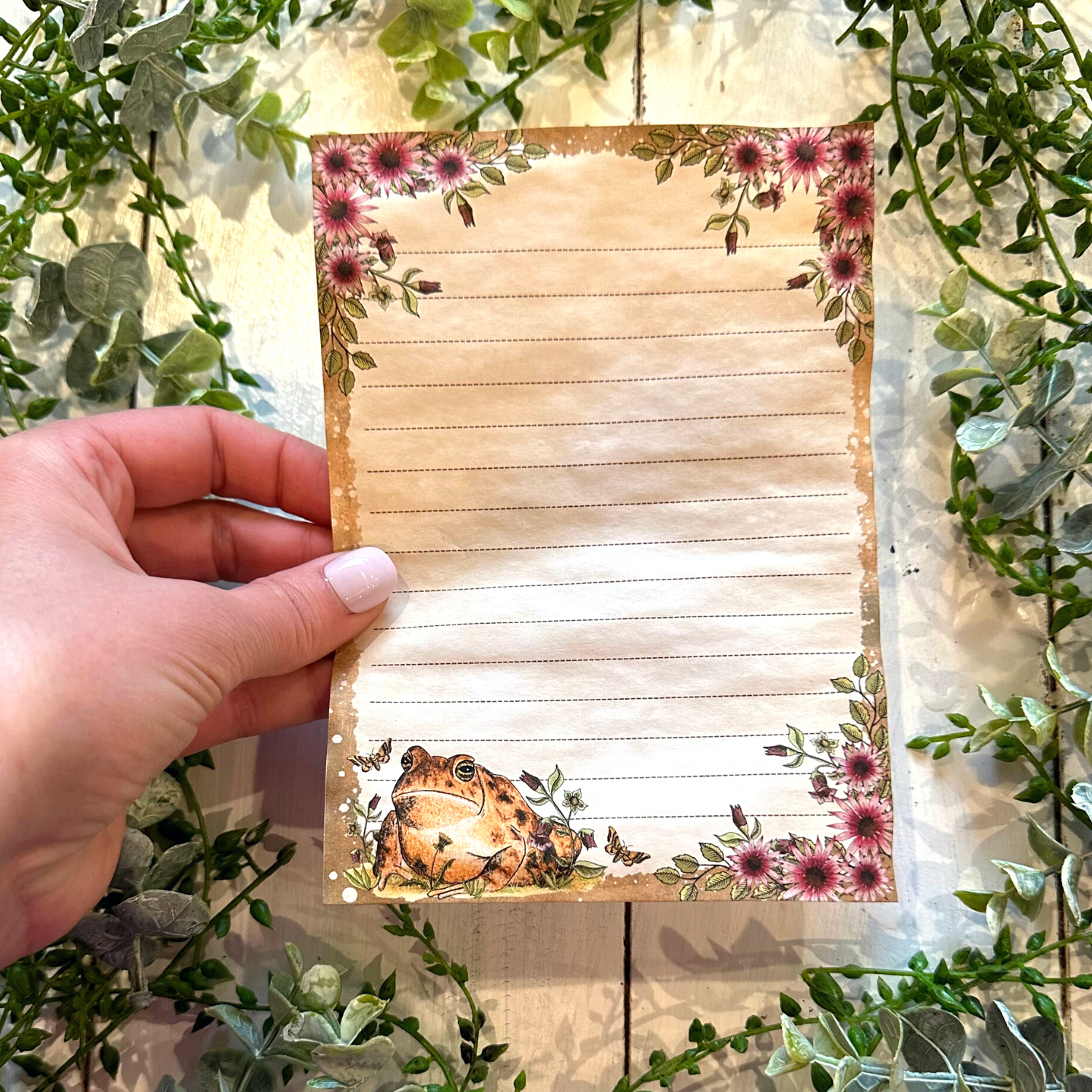 NOMAD Moon Magic - Wholesale Stationery/Notecard Set - Handmade Cottagecore Toad Coffee-Dyed Note Papers1