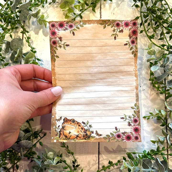 NOMAD Moon Magic - Wholesale Stationery/Notecard Set - Handmade Cottagecore Toad Coffee-Dyed Note Papers1