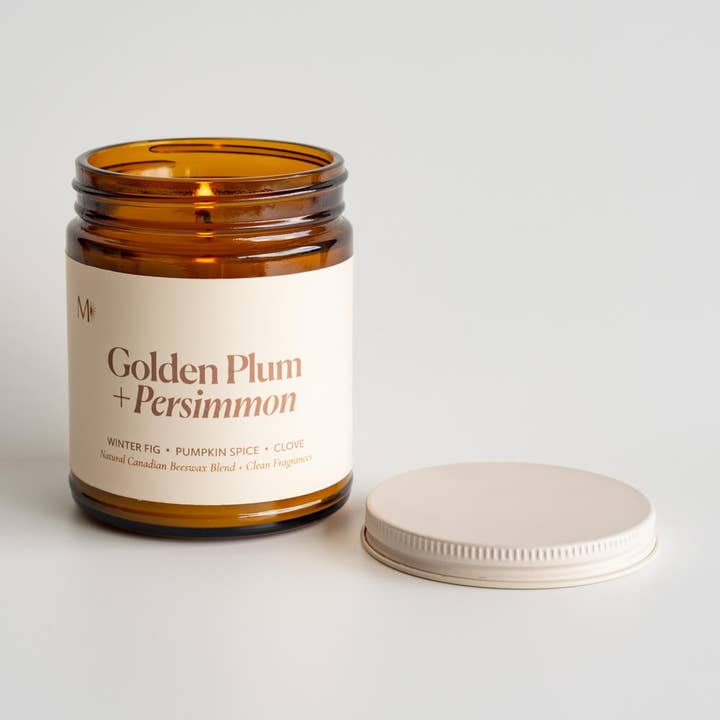 Misiyo Candle Co - Vendita all'ingrosso Candela in vasetto - Prugna dorata + Cachi | Candela di cera d'api canadese0