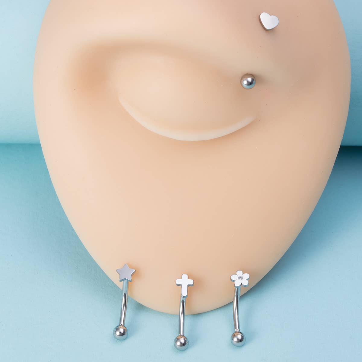 Gemscape UK - Wholesale Single Earring - Body Piercing - Small design eyebrow,  Labret , Stud2