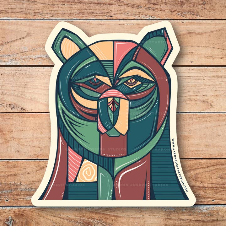 Grumpy Bear Vinyl Sticker for wholesale by Aaron Joseph Studios