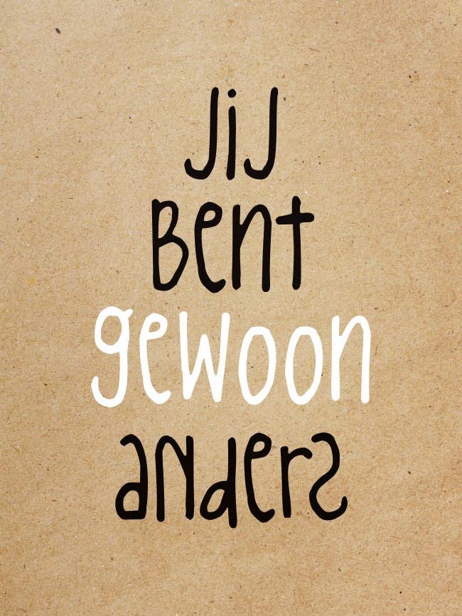 Postkaart A9: Jij bent gewoon anders voor wholesale door Zinvol.nu